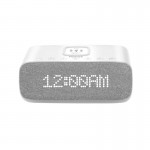 Promate Evoke Wireless Speaker with Alarm Clock • Universal Wireless Charger, white