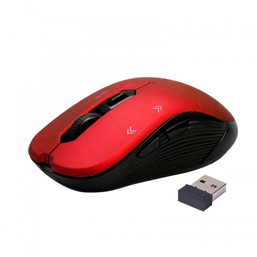 Promate Slider Optical Tracking Wireless Ergonomic Mouse, Red