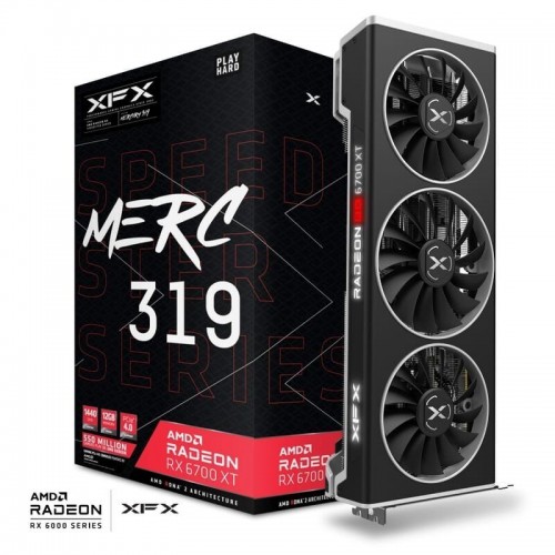 RX-67XTYTBDP XFX SPEEDSTER MERC 319 Carte graphique de jeu AMD Radeon™ RX 6700 XT NOIRE avec 12 Go GDDR6 HDMI 3xDP, AMD RDNA™ 2
