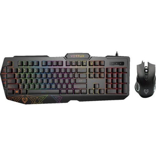 Vertux (VE.VENDETTA-EA.NC) VENDETTA ERGONOMIC GAMING KEYBOARD & MOUSE WITH PROGRAMABLE MACRO KEYS