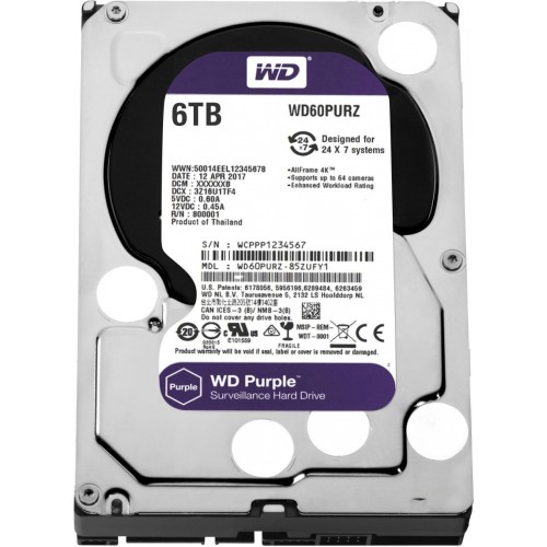WD Purple 6TB Surveillance Hard Disk WD60PURZ
