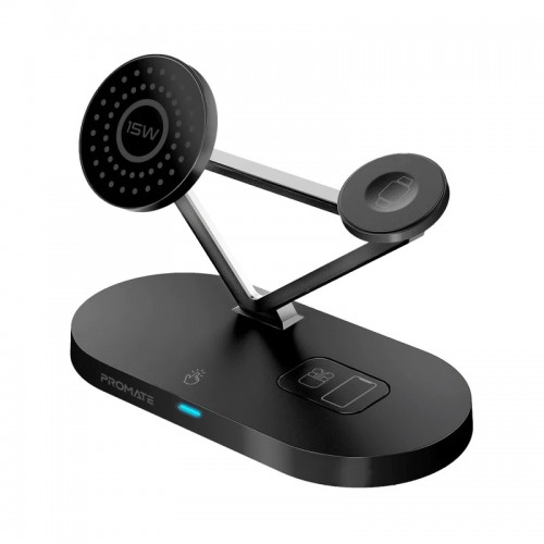 Promate PentaWave 5‐in‐1 Multi‐Device Wireless Charging Station - Black
