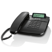 Gigaset DA611 Corded Phone with Digital Display, Caller ID Function, 50 Contact Storage, 10 Special Ringtone, Volume Control, Electronic Call Lock, Germany Technology for Home & Office, Black