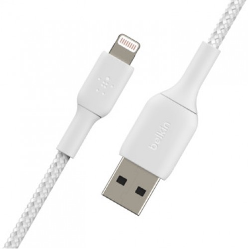 Belkin CAA002bt-2M-WH Braided Lightning to USB-A Cable (2M , White)