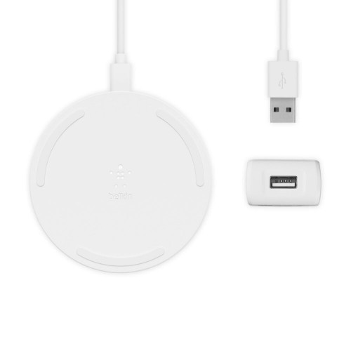 Belkin Charging Pad BL-Wrls-Pad-10W-Wht BoostCharge 10W Wireless Charging Pad + Cable (Wall Charger Not Included) - WIA001btWH