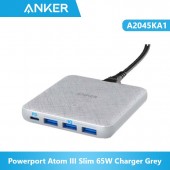 Anker A2045KA1 Powerport Atom III Slim 65W Charger Grey