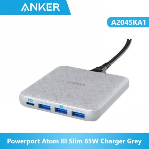 Chargeur Anker A2045KA1 Powerport Atom III Slim 65W Gris
