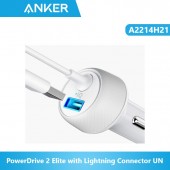 Anker A2214H21 PowerDrive 2 Elite with Lightning Connector UN - White (Pack of1)