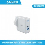  Anker A2636K21 PowerPort PD+ 2 35W (20W PD+15W) -White 