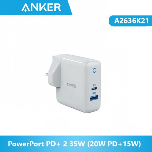 Anker A2636K21 PowerPort PD+ 2 35W (20W PD+15W) -White