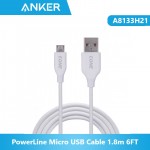 Anker A8133H21 PowerLine Micro USB Cable 1.8m 6FT - White