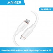 Anker A8662h21 Powerline Iii Flow Usb-c With Lightning Connector, 3ft White An.wt