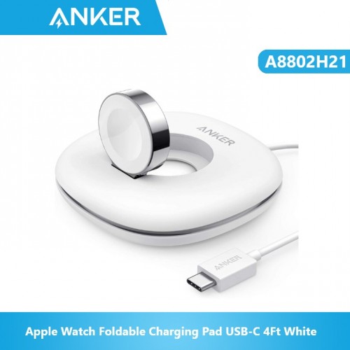 Anker A8802H21 Apple Watch Foldable Charging Pad USB-C 4Ft White