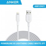 Anker PowerLine III lightning Cable 3ft-WHITE - A8812H21