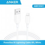 Anker A8813H21.WT Powerline III Lightning Cable-6ft, White