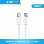 Anker A8852H21-WT PowerLine III Cable 1m. USB-C to USB-C