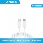 Anker A8856H21 PowerLine III USB-C To USB-C 2.0 Cable White