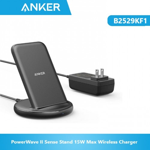 Chargeur sans fil Anker B2529KF1 PowerWave II Sense Stand 15W Max - Tissu noir