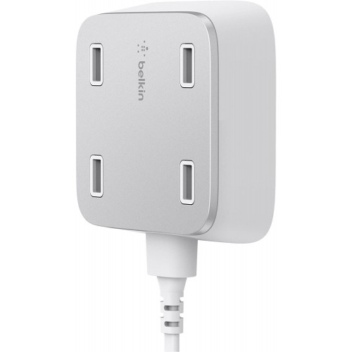 Belkin 2.4 A Fam Rockstar Usb Charging Station - 4-Port USB Wall Charger, White, F8M990Drwht