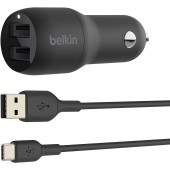 Belkin BOOST CHARGE Dual USB-A Car Charger 24W + USB-A to USB-C Cable