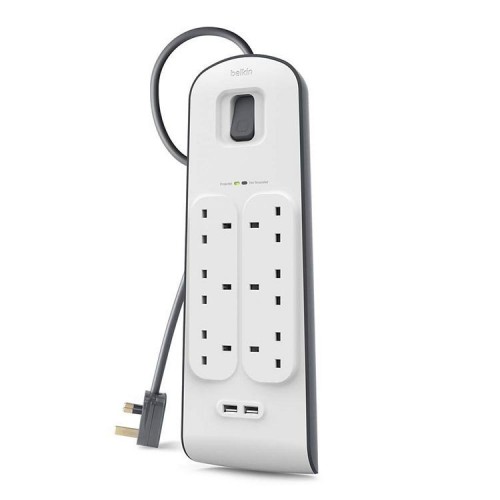 Belkin Surge protectors BL-SRG-6OT-2USBUK 2.4 Amp USB Charging 6-outlet Surge Protection Strip - BSV604af2M