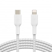 Belkin CAA004bt2MWH Lightning to USB-C Cable_Braided, 2M, White