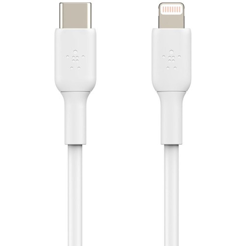 Belkin CAA003BT1MWH Lightning to USB-C Cable, 1M - White - BL-CBL-USBC-LTG-WHT-1M