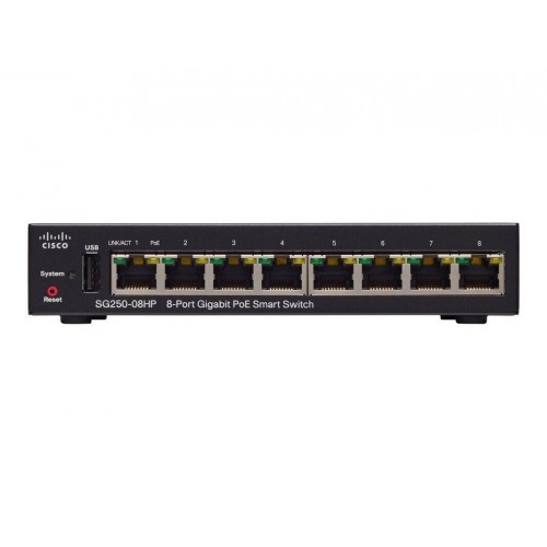 Cisco (SG250-08HP-K9-NA) Commutateur intelligent SG250-08HP, 8 ports Gigabit, PoE