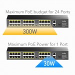 CUDY (FS1026PS1) 24-Port 10/100M PoE+ Switch with 2 Gigabit Port+ 1SFP 300W