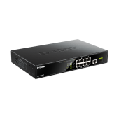 D-Link (DGS-1010MP) 8-port 10/100/1000Base-T Unmanaged PoE Switch with 1 x 1G uplink port, 1 x SFP port, 125W PoE Power budget