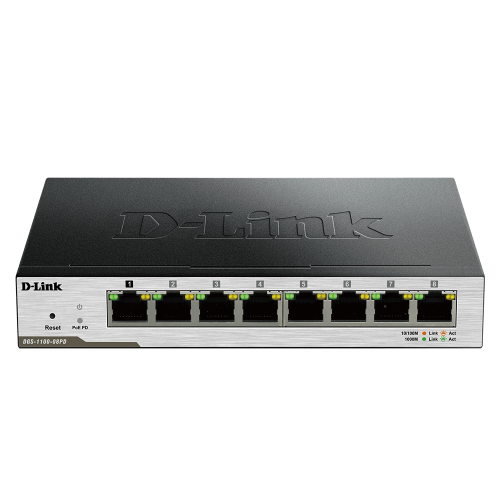 D-Link (DGS-1100-08PD) Switch géré intelligent à 8 ports Gigabit alimenté par PoE