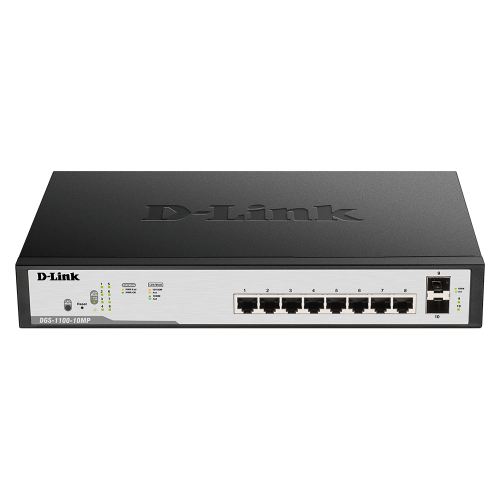 D-Link (DGS-1100-10MP) 10-Port Gigabit PoE Smart Managed Switch