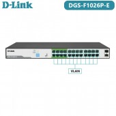 D-Link (DGS-F1026P-E) 24 Port PoE 1000 Mbps Switch with 2 SFP Slots