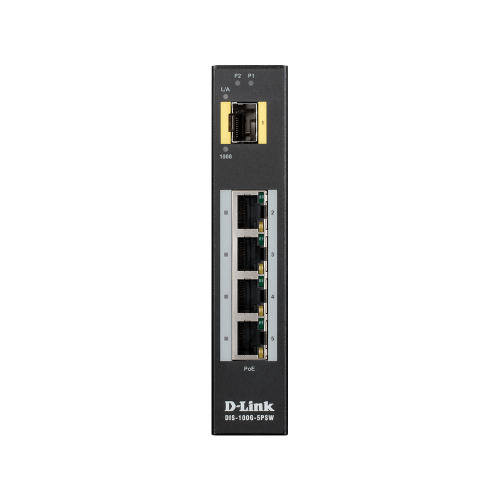 D-Link (DIS-100G-5PSW) 5-Port Gigabit Unmanaged Industrial PoE Switch