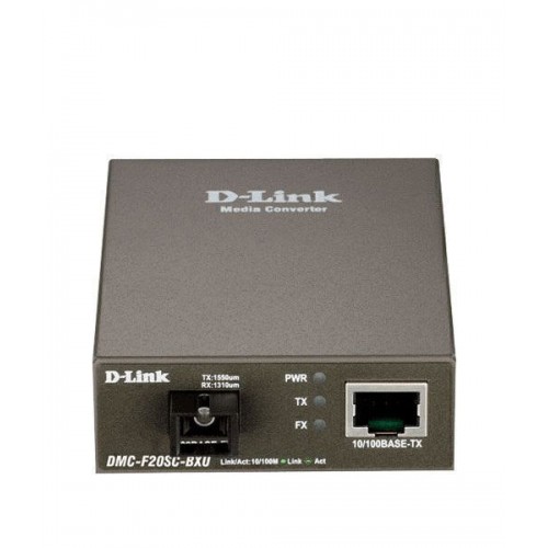 Convertisseur de média D-Link (DMC-F20SC-BXU) 100Base-TX vers 100Base-FX (TX monomode : 1 310 μm ; RX : 1 550 μm) - 20 km