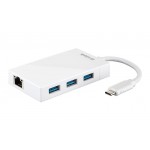 D-Link (DUB-D410) USB-C to 3-Port USB Hub and Ethernet Adapter