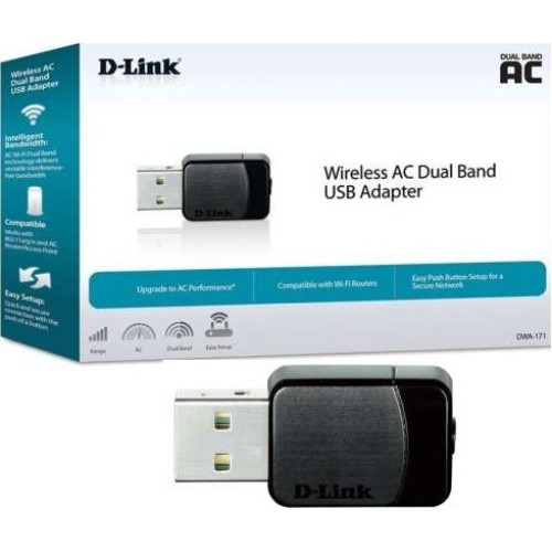 Adaptateur USB Nano double bande AC600 sans fil D-Link DWA-171