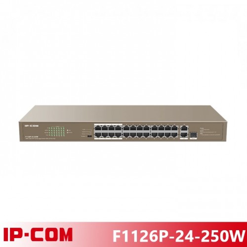 IP-COM F1126P-24-250W 24FE+1GE/1SFP Unmanaged Switch With 24-Port PoE