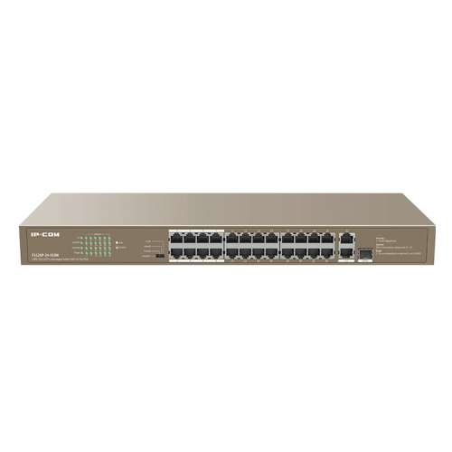 Commutateur non géré IP-COM F1126P-24-410W 24FE+2GE/1SFP avec PoE 24 ports