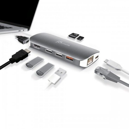 J5 CREATE (JCD384) USB-C 10-In-1 Multi Adapter