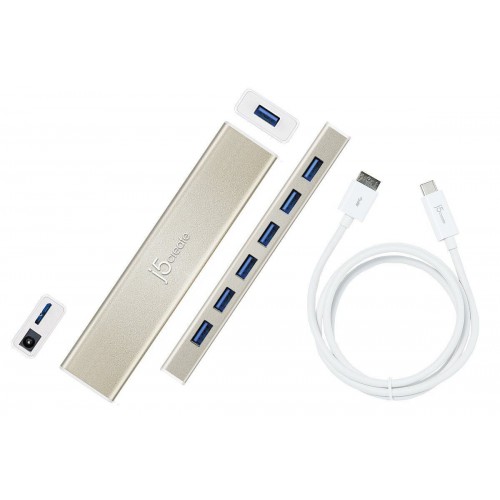 J5 CREATE JCH377 USB TYPE-C 3.0 7-PORT HUB