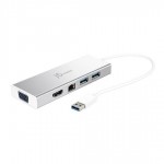 J5 USB 3.0 to VGA/HDMI/Ethernet/USB3.1 Dock JUD380