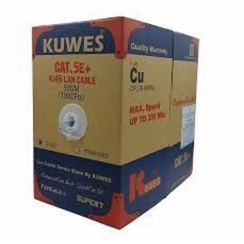 KUWES CAT-5E LAN SOLID CABLE 305M BOX - GRAY