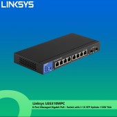Linksys LGS310MPC 8-Port Managed Gigabit PoE+ Switch with 2 1G SFP Uplinks 110W TAA