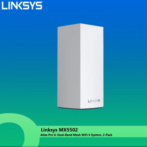 Linksys MX5502 Atlas Pro 6 : système WiFi 6 maillé double bande, paquet de 2