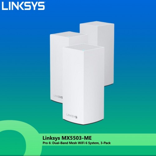 Linksys MX5503-ME Pro 6 : système WiFi 6 maillé double bande, paquet de 3