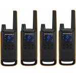 Motorola Talkabout T82 Extreme, PMR446 2-Way Walkie Talkie Radio, Up To 10km Range, IPX4 Rating - Yellow/Black T82 Extreme Quad Pack