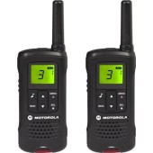 Motorola Walkie Talkie Black Twin Pack & Charger, License Free, Up to 8km range, Rechargeable NiMH batteries, LCD display
