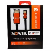 Mowsil MOMD2D2 Mini DP to DP 4K Cable 2 Meter - Black