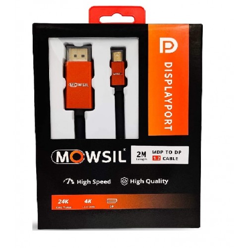 Câble Mowsil MOMD2D2 Mini DP vers DP 4K 2 mètres - Noir